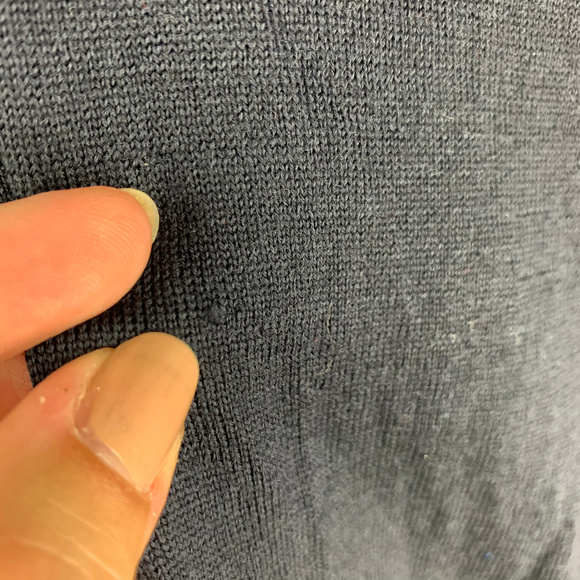 Ann Taylor Navy Blue Jeweled Long Sleeve Tee Sz M - Picture 8 of 8